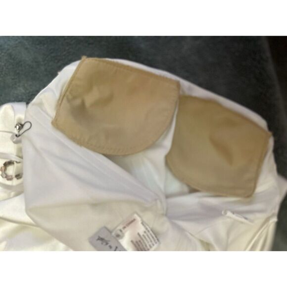 Ieena Mac Duggal 12428 Crystal Encustred Satin Gown White Size 8 Womens Formal - Picture 5 of 9